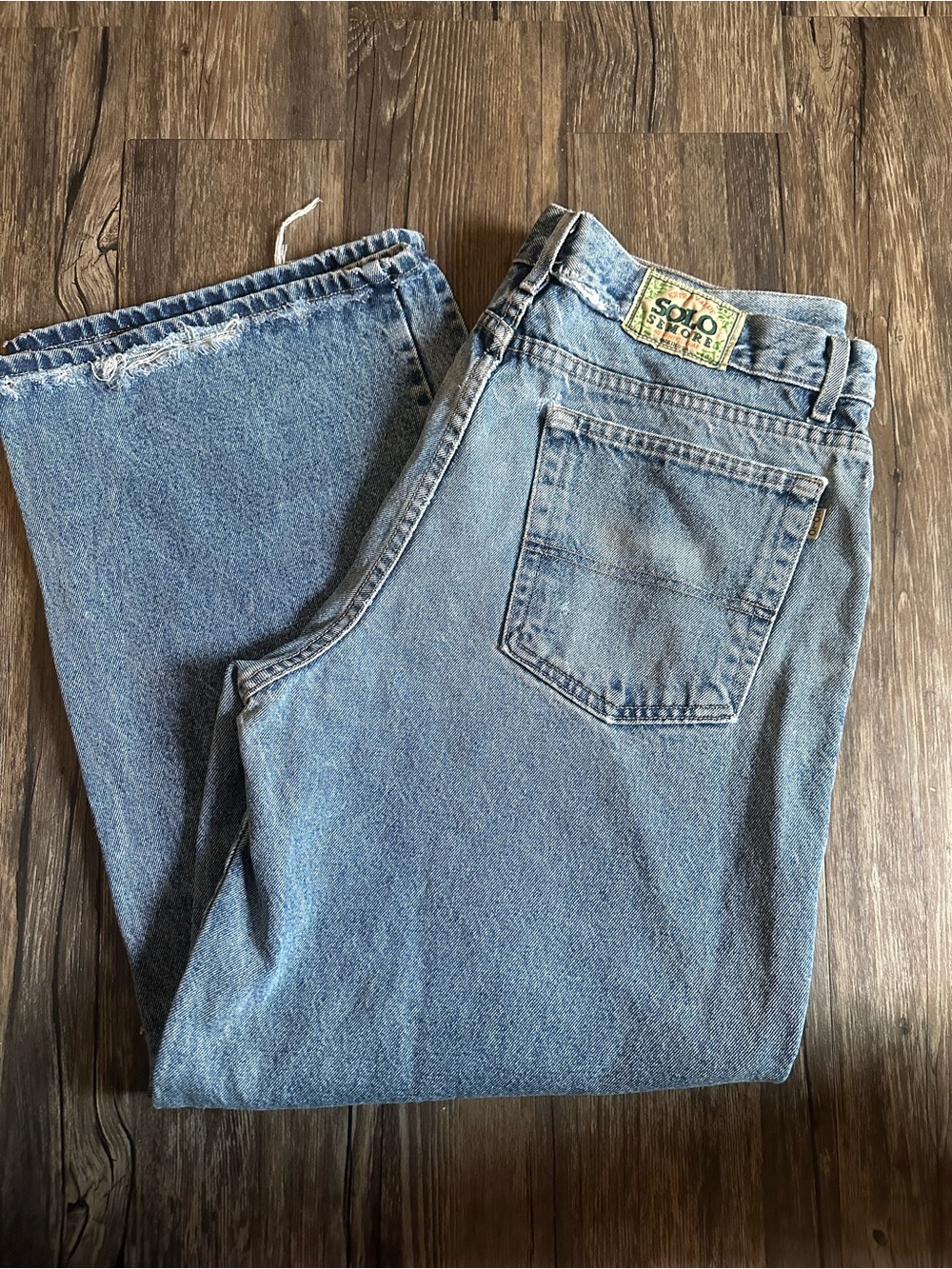 solo Men's Light Blue Relaxed Denim Jeans